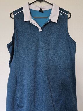 Oakley Balata XL Sleeveless Polo Tank Top - Heathered Teal
